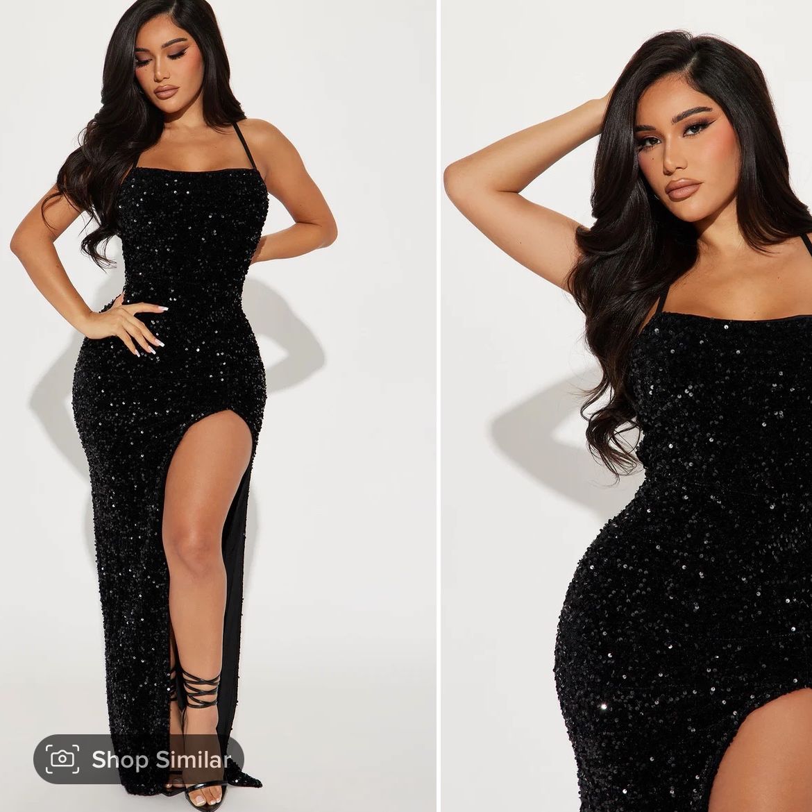 Black Sequin Gown. Women Small $50