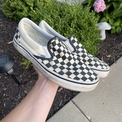 Mens Slip On Vans Checkerboard 8.5