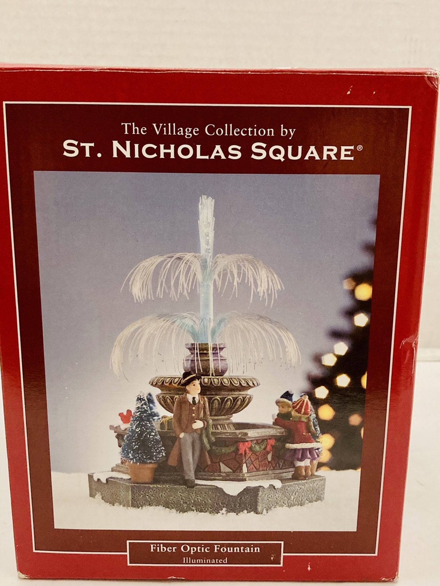 The Village Collection Christmas By St. Nicholas Square Fiber Optic Fountain Illuminated