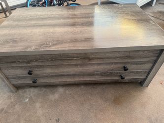 Gray Brown Coffee Table with Drawers