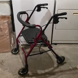 Nova 4 Wheel Rolling Walker Red