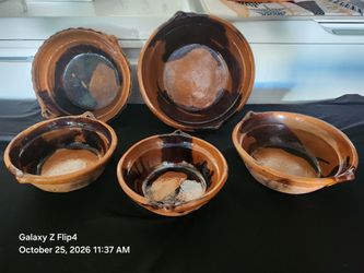 Clay pans and bowls