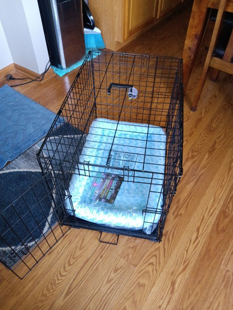 Dog Cages Larger - (2) With Brand New Cage Cushions - Each Price Is $40 They Are Still Available 