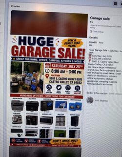 Garage sale - Castro valley blvd