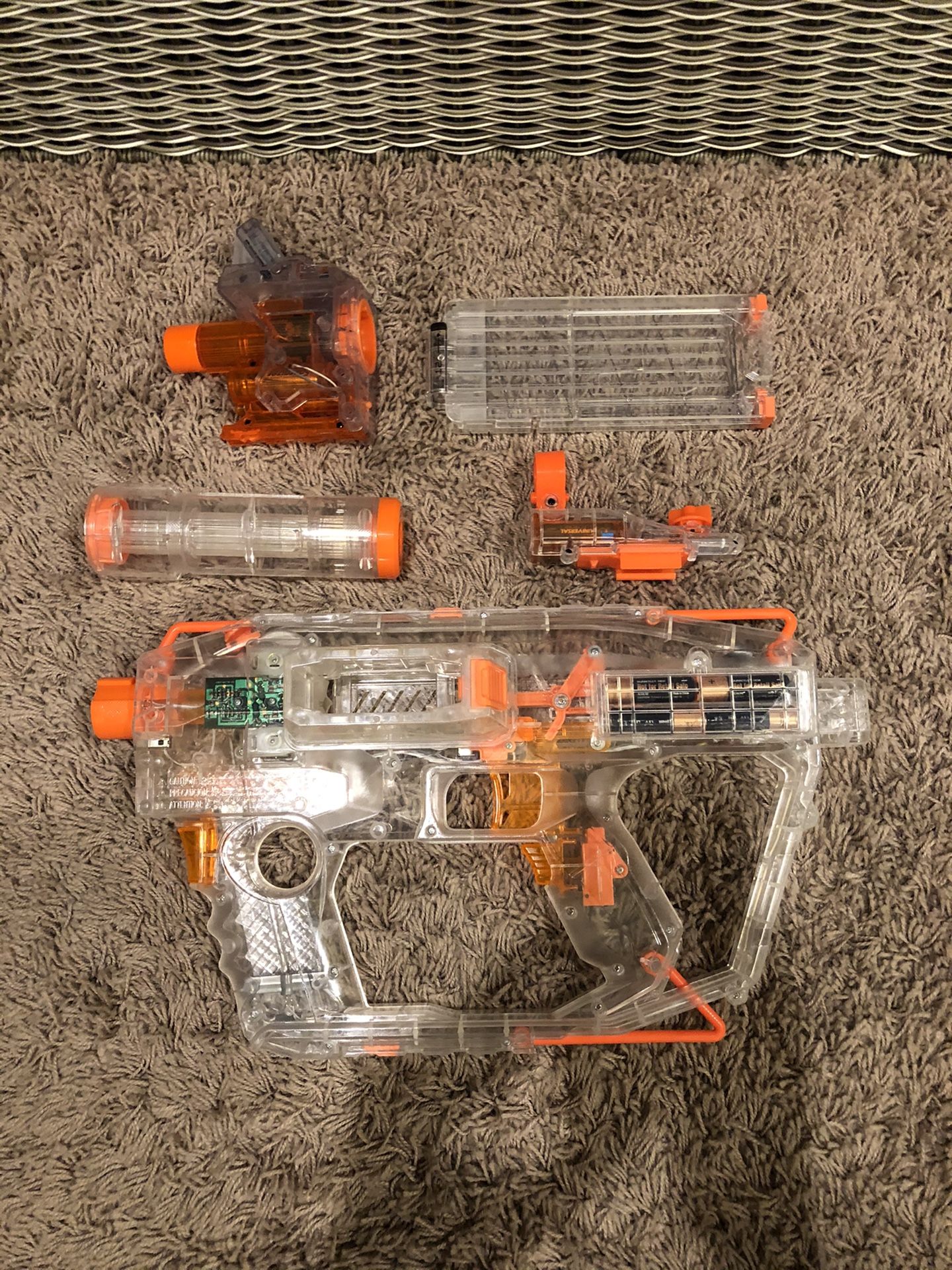 *never used* Clear nerf gun $60 value