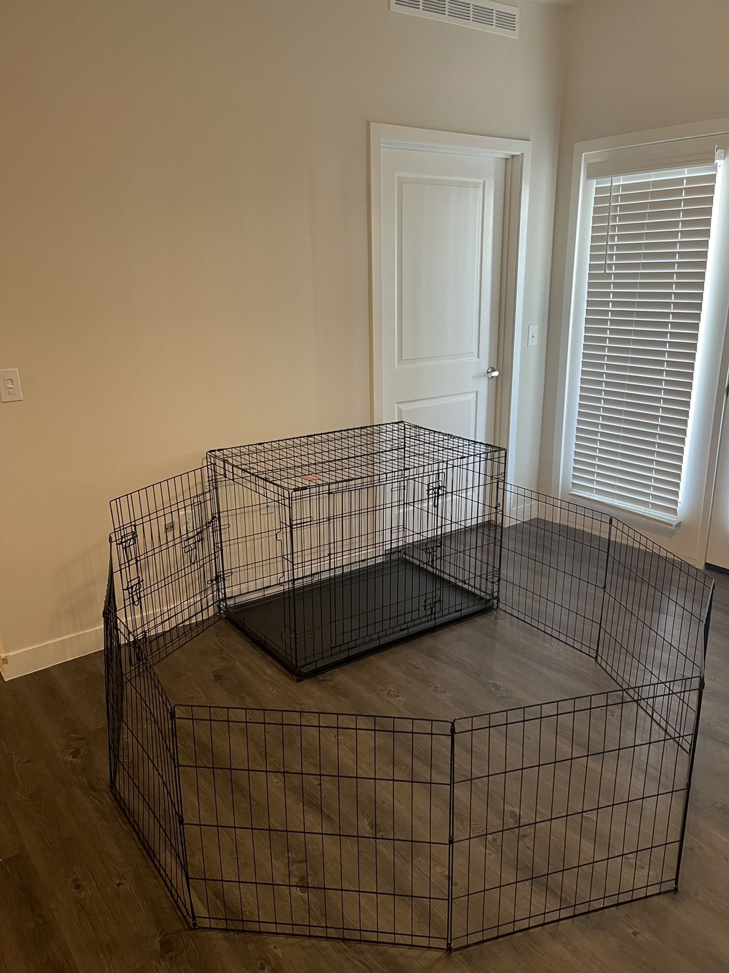 Large Dog Crate with Playpen 