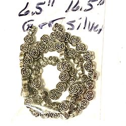 Strand Of German Silver Floral Beads