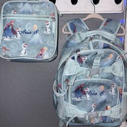 Pottery Barn Elsa Backpack Size Small With Lunchbox 