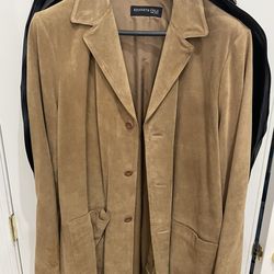 Mens Kenneth Cole NY Suede Leather Car Coat, New Condition, Size XL