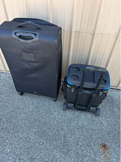 Large Black Rolling Suitcase & Rolling Cooler Bag