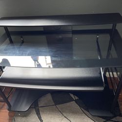 Glass-Top Power Desk