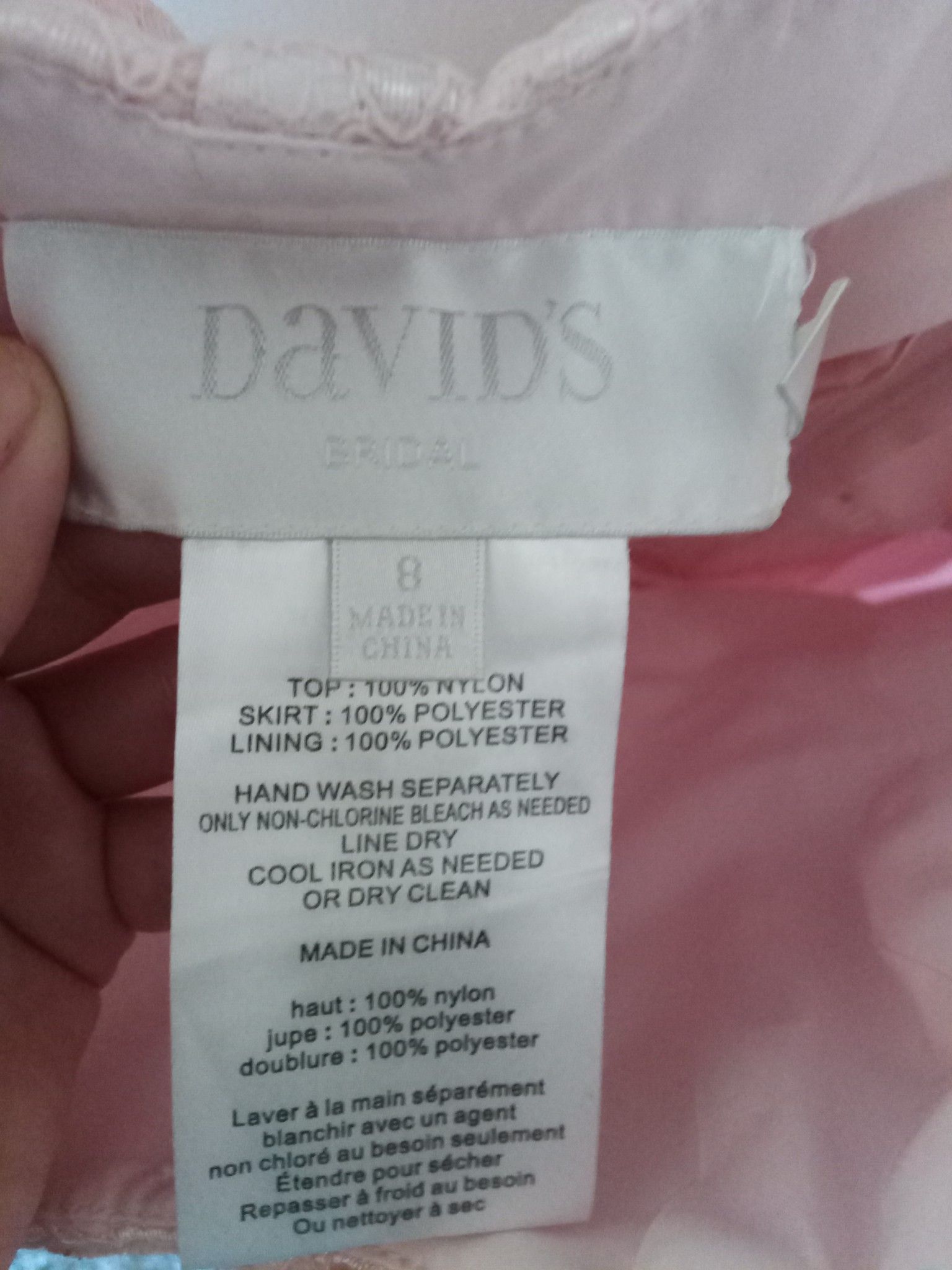 David's bridal strapless petal metallic bridesmaid dress
