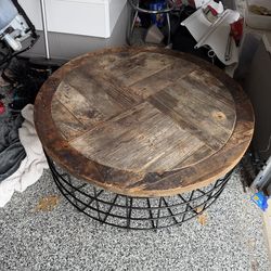 Rustic circular barn table for sale