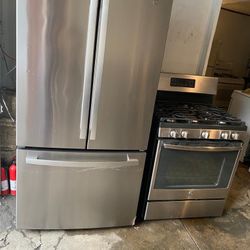 GE sets great condition warranty  fridge and stove  ready to deliver fridge 36 inches stove 30 inches both  item $1300