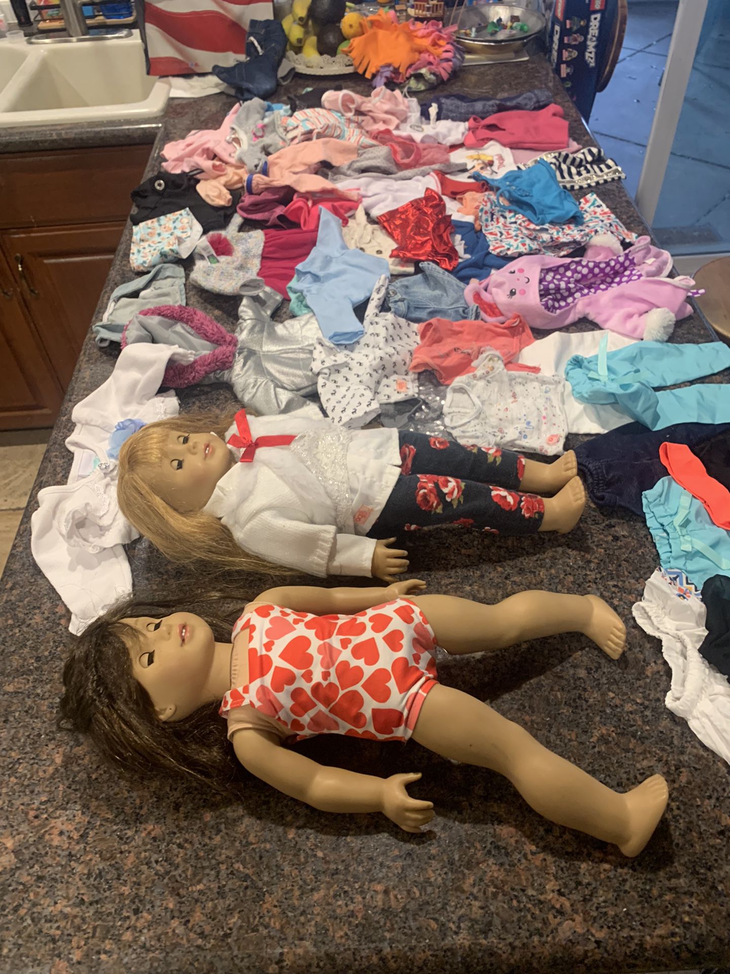 American Girl Doll Bundle 2 American Girl Dolls A Large Bag Of Clothes Are Mostly OG Our Generation Doll Clothes 