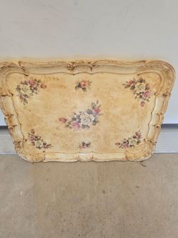 Vintage Victorian Style Floral Rose Design Tray