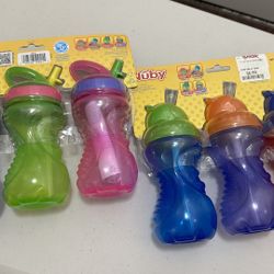 New Baby Nuby No Spill, Flip-it, Clik It Cups 6 Pack Colors May Vary