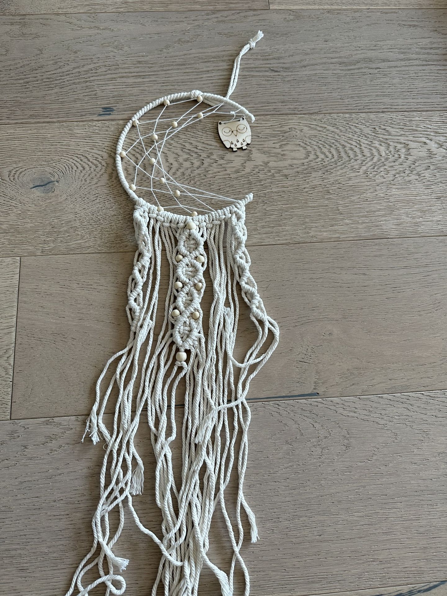 Bohemian Macrame Wall Hanging Dream Catcher Owl Moon Star Home Decor