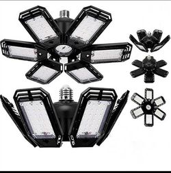 LED Garage Lights Bulb 6500K Led Shop Light Deformable Panels