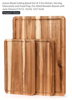 Wood cutting boards 3 pk  NEW