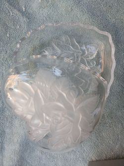 Heart Glass Covered Dish