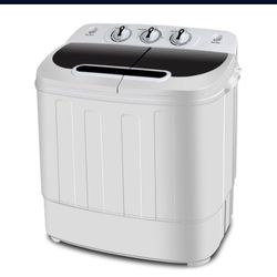 Mini Twin Tub Portable Compact Washing Machine Washer Spin Dry Cycle- 13lbs Capacity