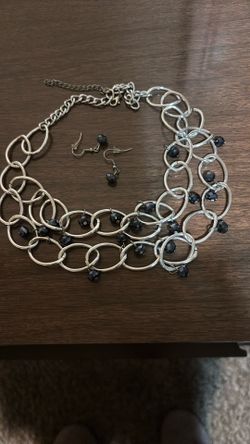 Black @ Silver Necklace