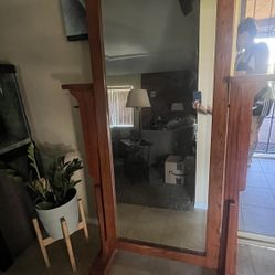 Solid Wood Full-Length Freestanding Mirror