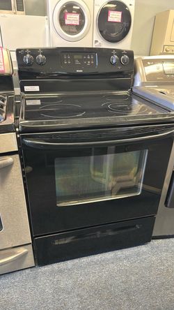 Black glass top stove