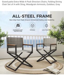 Grand patio directors chair for outside set of 2