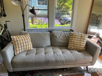 grey mid-century modern style couch!