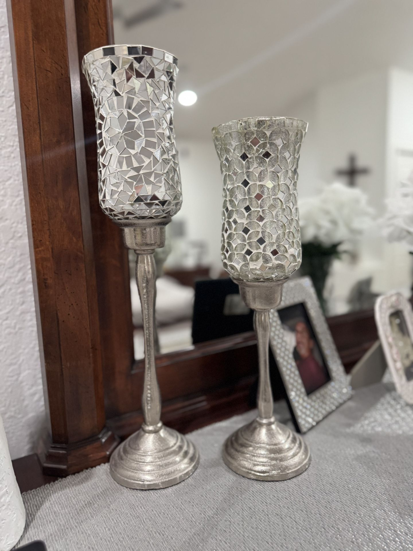 Mirrored Mosaic Candle Holder’s