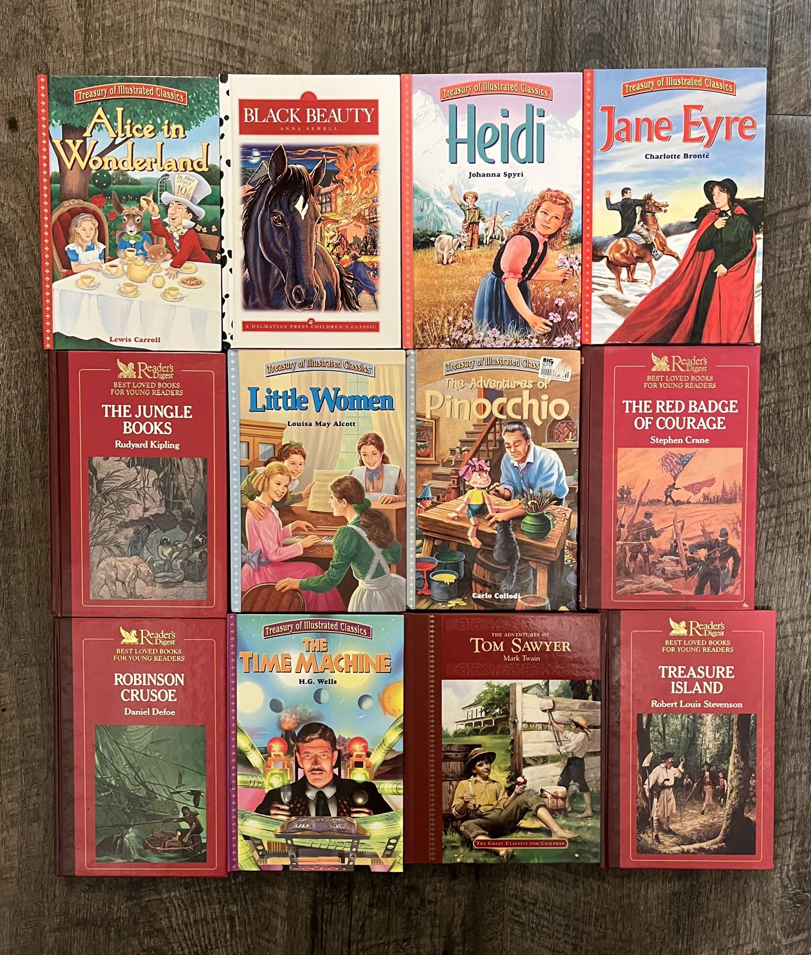 TREASURY OF ILLUSTRATED CLASSICS ~LOT OF 12 HARDCOVER BOOKS~