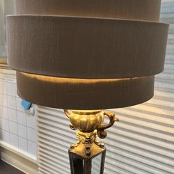Horchow Golden Mirror Vintage Deco Table Lamp