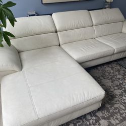 White Leather Sectional Couch