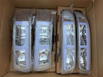 00-06 Chevy Tahoe Chrome Clear LED Strip Headlights Parking Lights