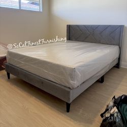 New Queen Bed With Memory Foam Mattress 