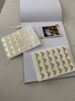 Ballpoint Pen gold & Photo Corners Stickers