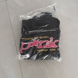 SP5DER HOODIE BLACK/pink