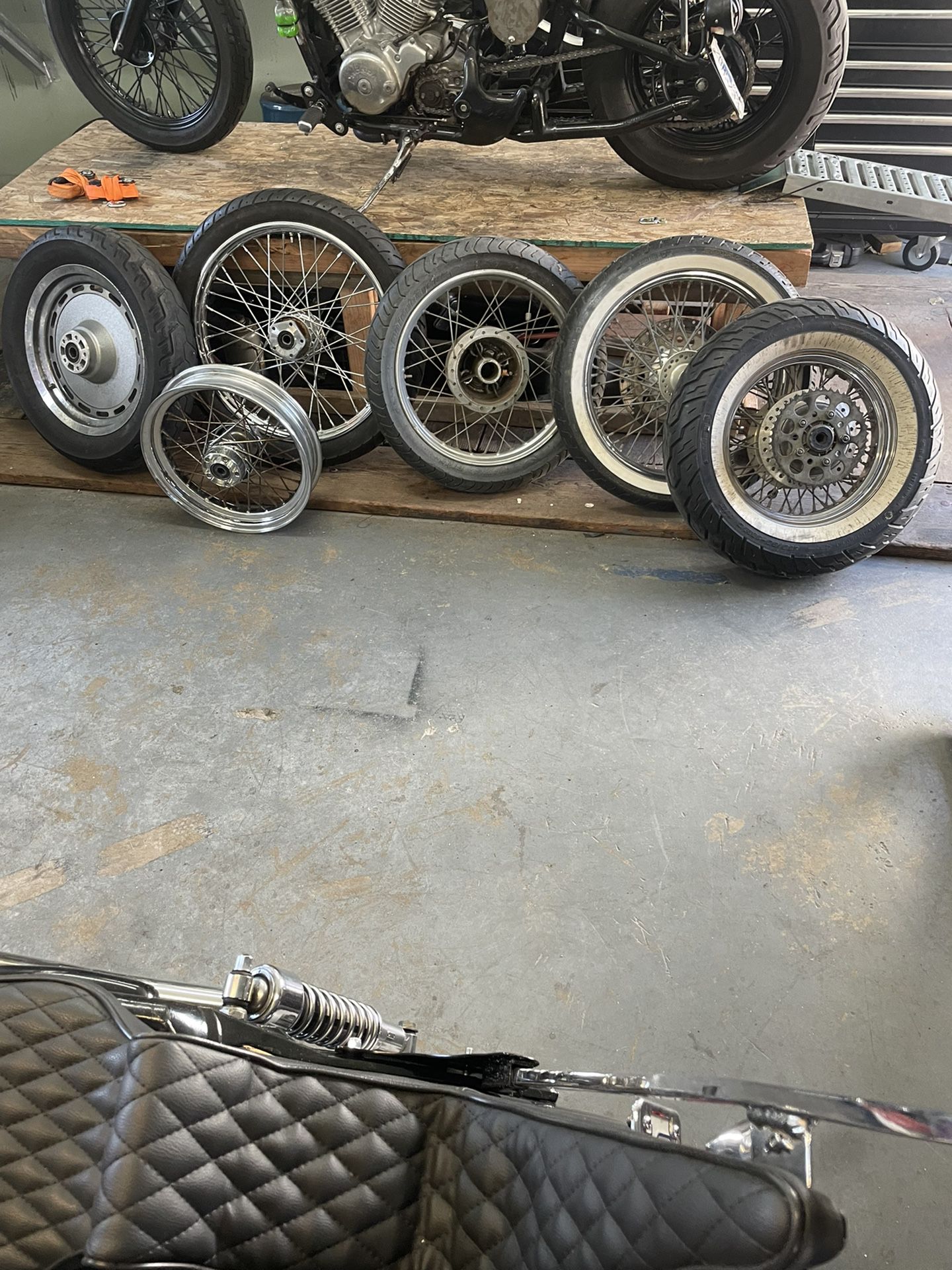 Harley Parts Sportster, Soft Tail.  Honda Shadow Wheels 