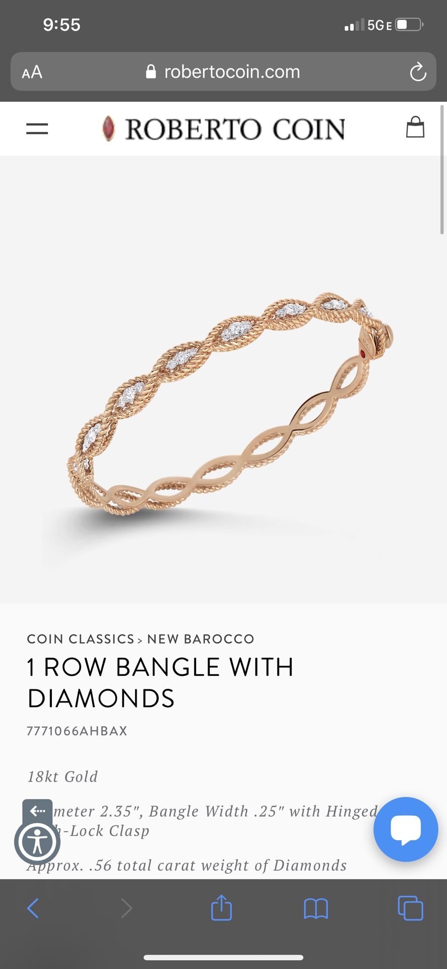 Roberto coin diamond bracelet