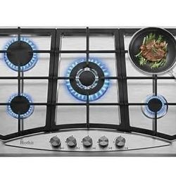 New Propane Gas Cooktop 30" Inch, 5 Burner Built-in Stainless Steel Gas Stove Top