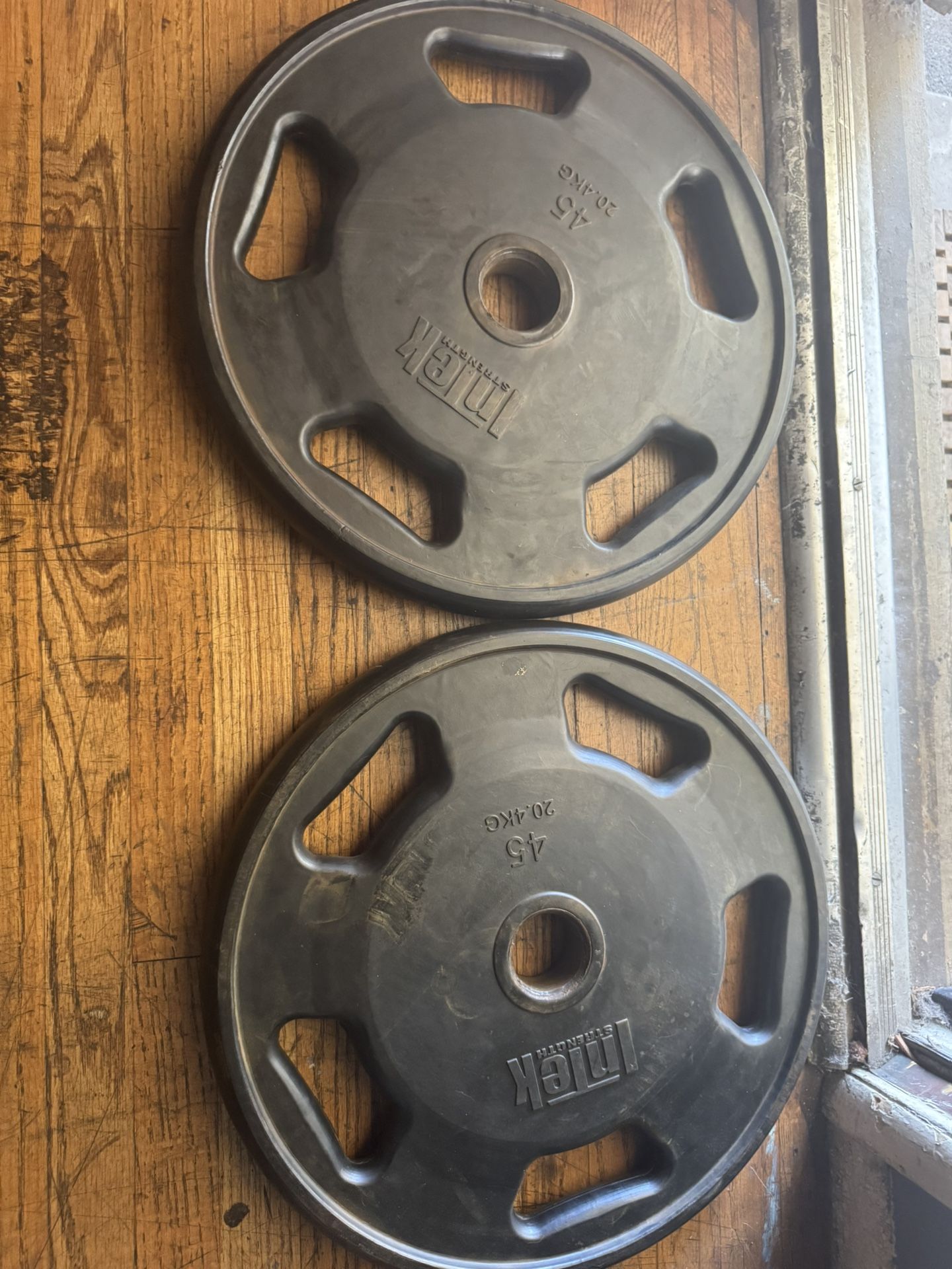 Urethane Olympic Weights Pair 45 Lbs Firm Price