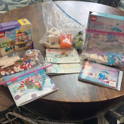 Set Of 4 Legos, Disney Frozen, Friends Camper, Friends Cart, Gingerbread House 