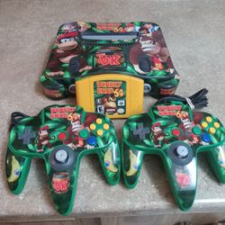 Nintendo 64 With Donkey Kong Sticker Plus Game