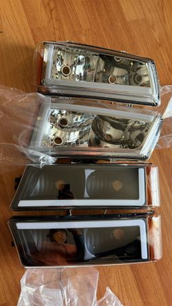 Par de faros delanteros (izquierdo y derecho) con luces LED diurnas (DRL) para Chevy Silverado 2003-2006 y Avalanche 2002-2006