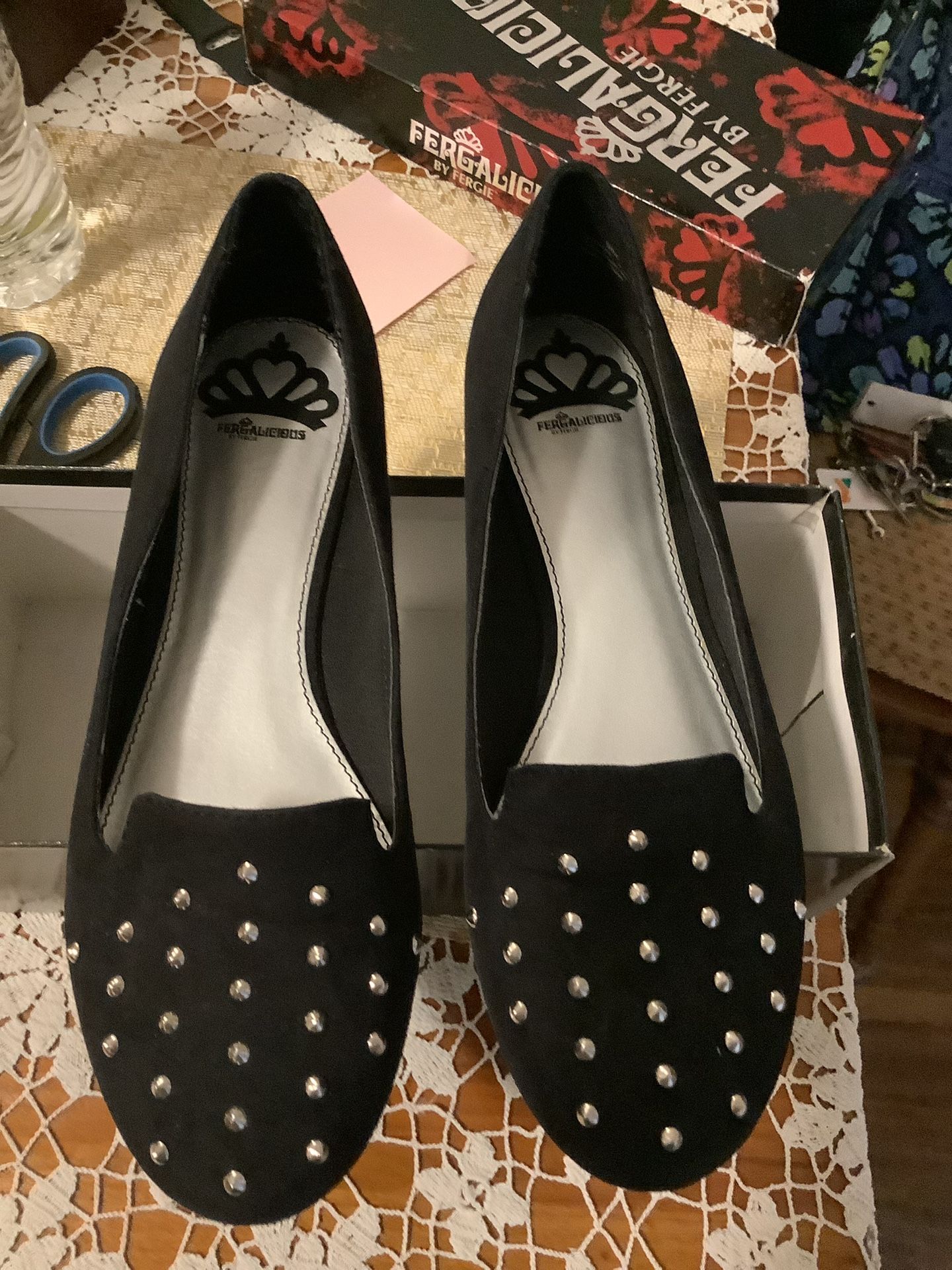 Flat Black Shoes Size 9.5 m