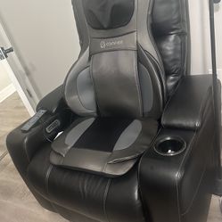 Black Reclinable Chair With Massager Mat 