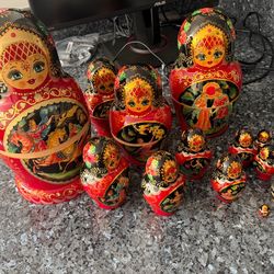 authentic handmade russian nesting dolls 16 pieces real wood