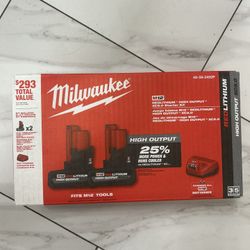 M12 5.0 High Output 2 Pack And Charger Kit New Sealed Firm Price 